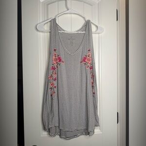 AE Soft and Sexy tank top with floral embroidery 
Size L